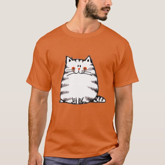 T-shirt chat gras mignon (Devant)