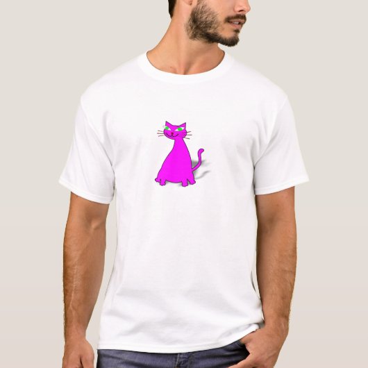T-shirt Chat gras rose (Devant)