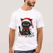 T-shirt Chat grincheux de Noël (Devant)