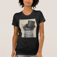 Chat gris avec chapeau supérieur