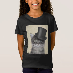 T-Shirt Chat gris avec chapeau supérieur