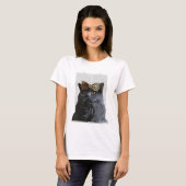 T-shirt Chat gris avec chèvre léopard (Devant entier)