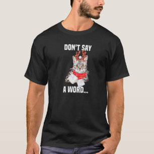T-shirt Chat gris mignon sans mots Costume renne