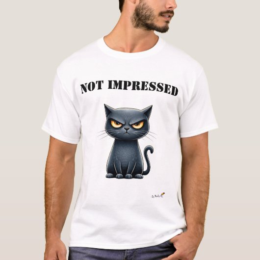 T-Shirt Chat Grumpy Drôle Pas Impressionné (Devant)