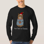 T-shirt Chat Grumpy Portant Un Vilain Chandail De Noël (Devant)