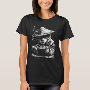 T-shirt Chat Grunge mangeant des nouilles Ramen silhouette