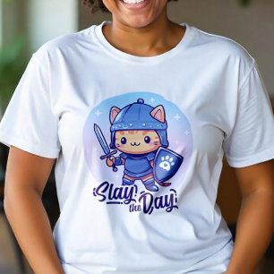 T-shirt Chat guerrier mignon - Jour