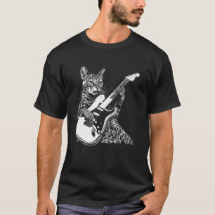 T-shirt Chat Guitariste Guitare - Savannah Papa Maman