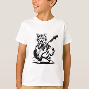 T-shirt Chat Guitariste Rockstar – Cadeau drôle pour amate