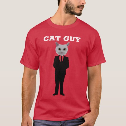 T-SHIRT CHAT GUY (CHAT PORTANT UN CHAMP D'AFFAIRES) T-SHIR (Devant)