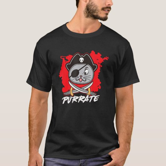 T-shirt Chat Halloween Carnival Costume de pirate 1 (Devant)