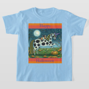 T-shirt CHAT HALLOWEEN PONY ET BAT CHAT Imaginaire Cheval