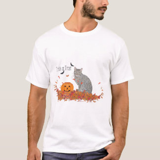 T-shirt Chat Halloween Trick or Treat