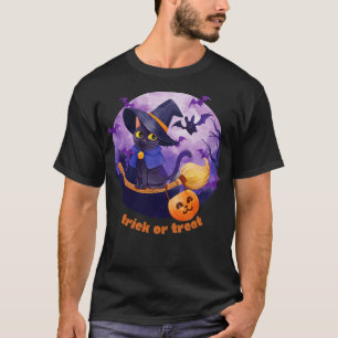 T-shirt Chat Halloween Trick Or Treat