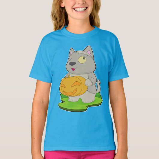 T-shirt Chat Halloween Zombie (Devant)