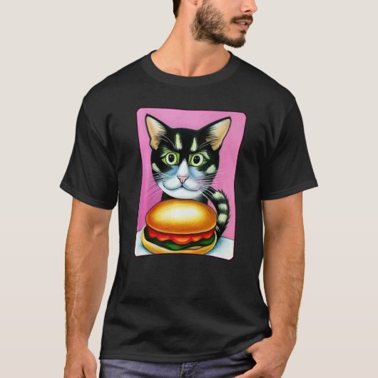 T-shirt Chat Hamburger Burger Chatburger Rô Meow Chat 2 (Devant)