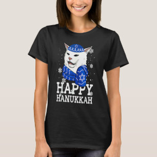 T-shirt Chat Hanukkah Joyeux Meowzel Tov Menorah Fête Juiv