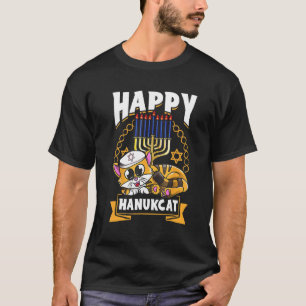 T-shirt Chat Hanukkah Meownorah Chaton Chatonnet Juif