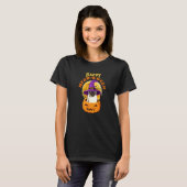 T-shirt Chat Happy Meow O Ween Witch Halloween (Devant entier)