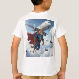 T-shirt Chat Héroïque Sauve un Avion - Animal Épique de l'