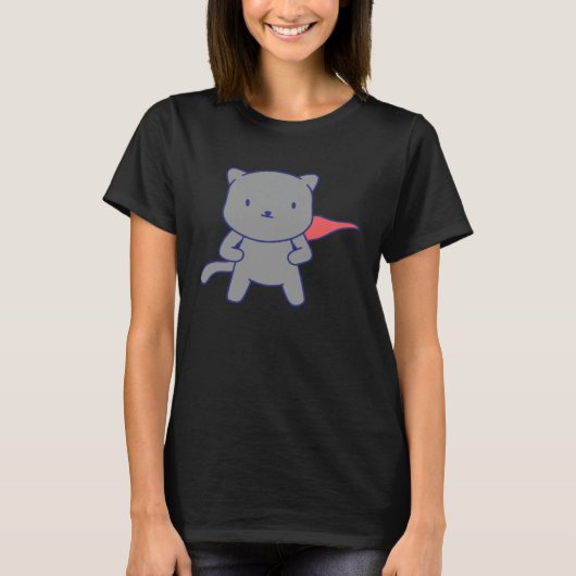 T-shirt chat héros drôle (Devant)