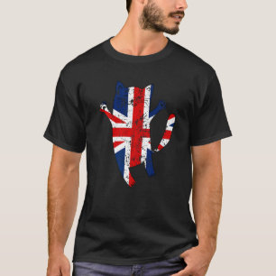 T-shirt Chat heureux drapeau britannique Royaume-Uni