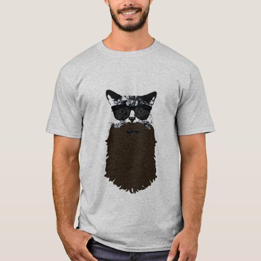 T-SHIRT CHAT HIPSTER BEACH (Devant)