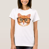 T-shirt Chat Hipster (Orange / Ginger Tabby) (Devant)