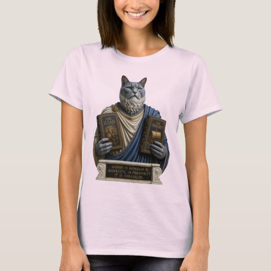 T-shirt Chat homer bleu russe (Devant)