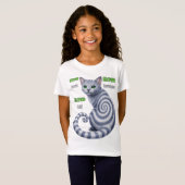 T-Shirt Chat hypnotique Bleu Russe (Devant entier)