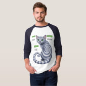T-shirt Chat hypnotique Bleu Russe (Devant entier)