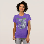 T-shirt Chat hypnotique Bleu Russe (Devant entier)