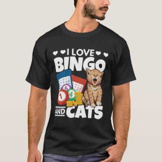 T-shirt Chat I Love Bingo Et Chats Jouer Bingo Jouer Bi