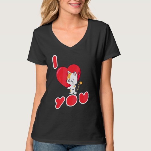 T-shirt Chat I Love You Kitten (Devant)