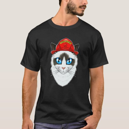 T-shirt Chat I pompier Chat I pompier Chat (Devant)