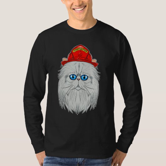 T-shirt Chat I pompier Chat I pompier Chat persan (Devant)