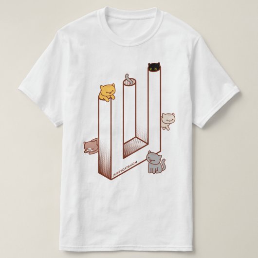 T-shirt chat - Illusion Optique Trident Impossible (Design devant)