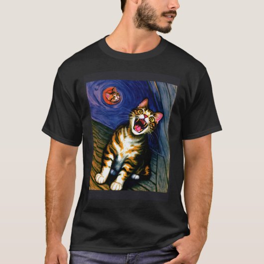 T-shirt Chat impressionniste hurle Impressionnisme Chats (Devant)