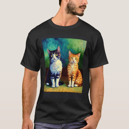 T-shirt Chat impressionniste Impressionnisme Chats Peintur (Devant)