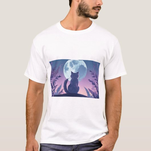 T-shirt chat imprimé (Devant)