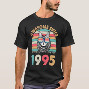 T-shirt Chat Incroyable Depuis 1995 Joyeux Anniversaire À