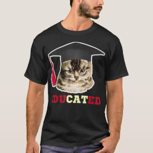 T-shirt Chat instruit dans la casquette de graduation Funn