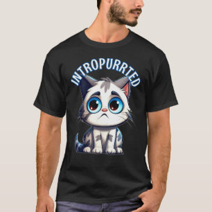 T-shirt Chat introverti introverti timide nerveux Intropur