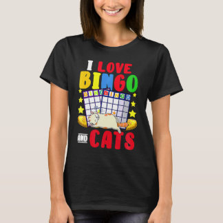 T-shirt Chat J'adore le Bingo et les chats Joueur de Bing