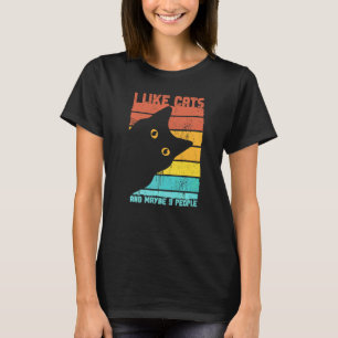 T-shirt Chat J'Aime Les Chats Et Peut-Être 3 Personnes Pré