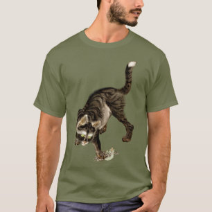 T-shirt Chat Japonais Attrapant une Grenouille