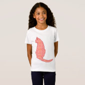 T-Shirt Chat japonais - Coral Orange Batik (Devant entier)