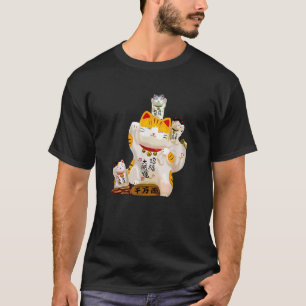 T-shirt Chat Japonais Fortune Chats Chinois Bonne Chance C