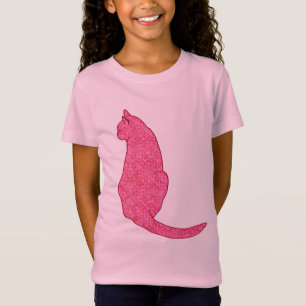 T-Shirt Chat japonais, Fuchsia Pink Batik