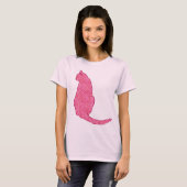 T-shirt Chat japonais - Fuchsia Pink Batik (Devant entier)